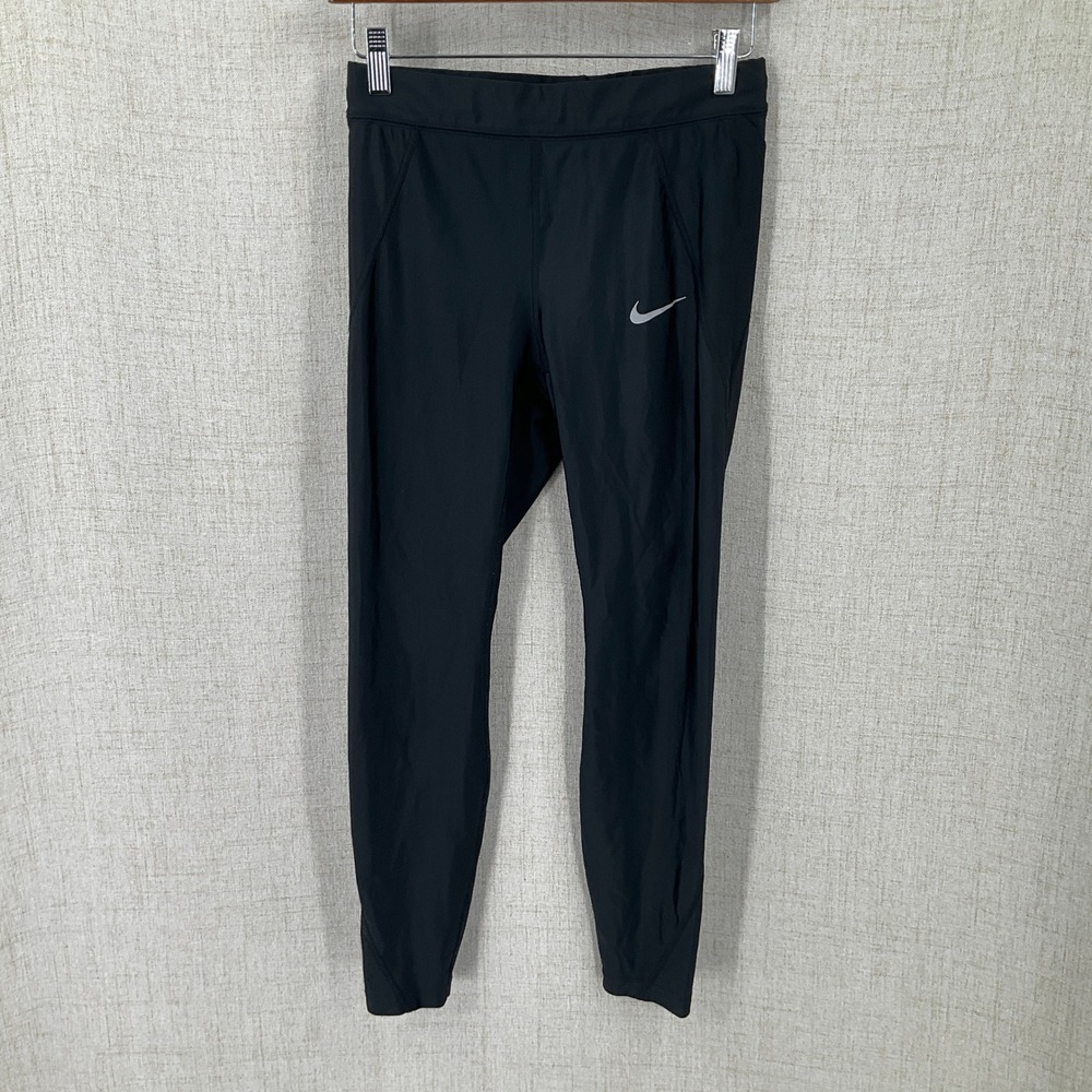Nike Running Tights Women Medium Black Performance Athletic Compression Leggings